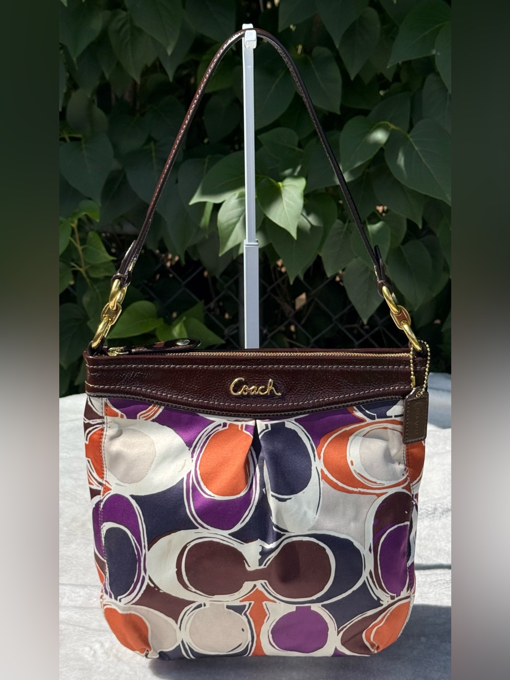 Coach Ashley Hand Drawn Scarf Print Hippie Shoulder Bag